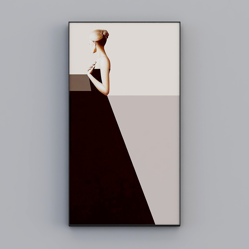 Abstract Female 3D Model Featuring Low-Polygon Design