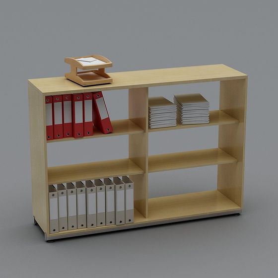 Stylish Minimalist Bookshelf 3D model for Office Spaces