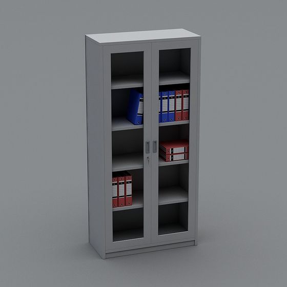 Stylish Minimalist Storage Cabinet 3D model for Modern Offices