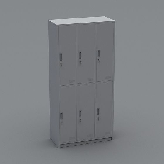 Modern School Locker 3D Model