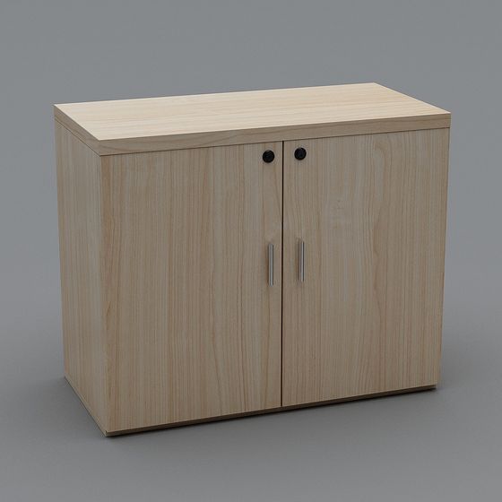 Modern Minimalist Wooden Storage Cabinet 3D model