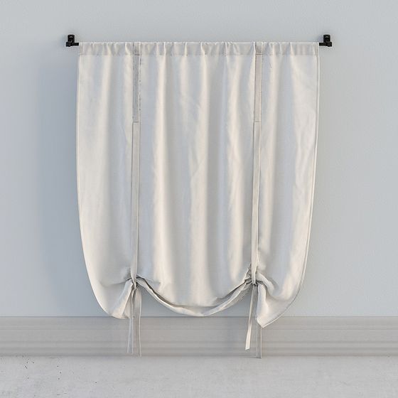 Minimalist Curtain 3D model for Modern Interiors