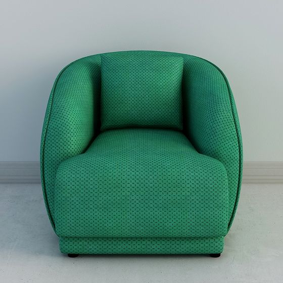 Stylish Green Velvet Armchair 3D model