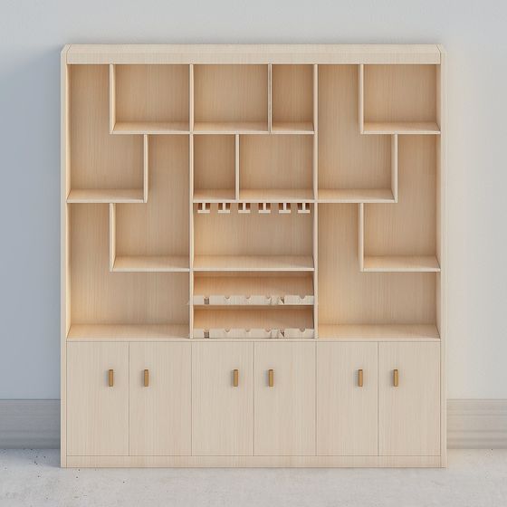 Stylish Modular Bookshelf 3D model for Contemporary Spaces
