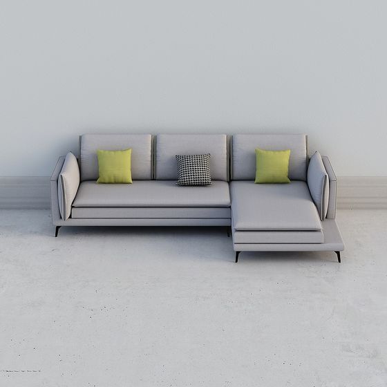 Stylish Low-Poly Sofa 3D model for Contemporary Spaces