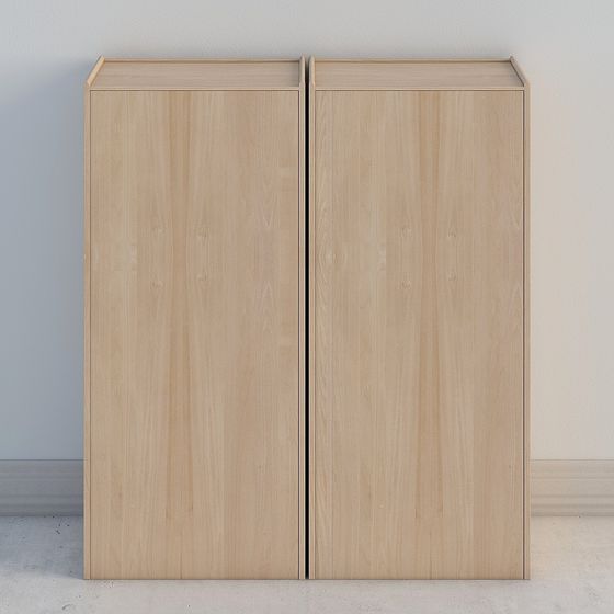 Wooden Sliding Door Cabinet 3D model