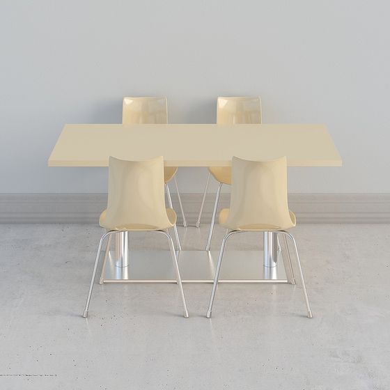 Minimalist Conference Table and Chair Set 3D model