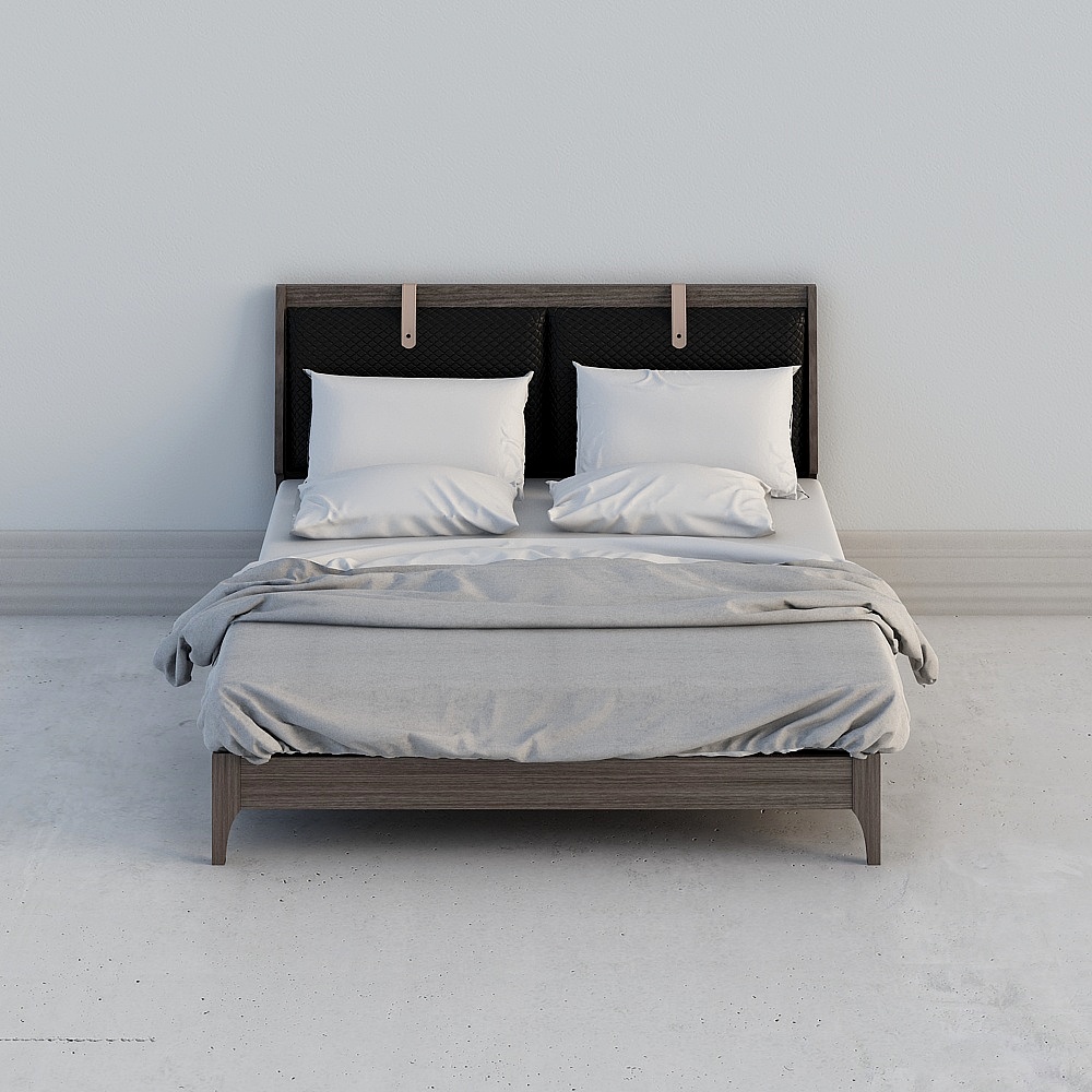 Stylish Low-Poly Bed Frame 3D model