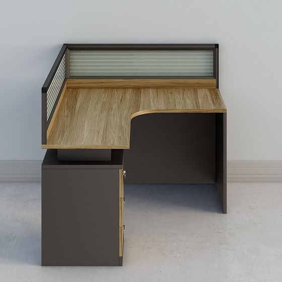 Stylish Office Desk 3D model for Contemporary Work Environments
