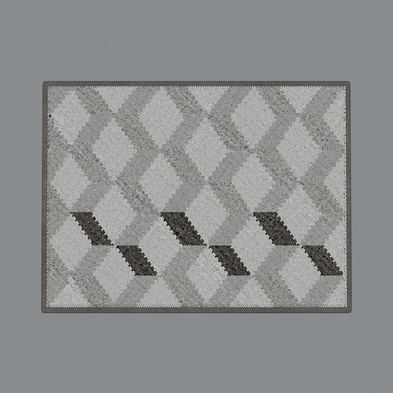 Elegant Low-Polygon Carpet 3D Model