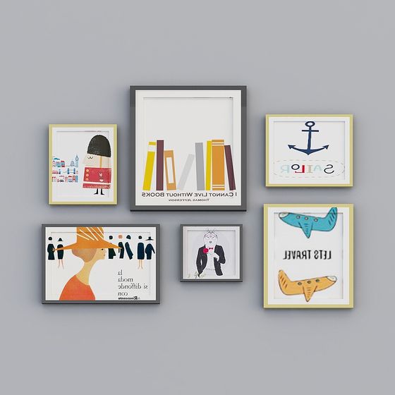 Vibrant Wall Art Puzzle 3D model