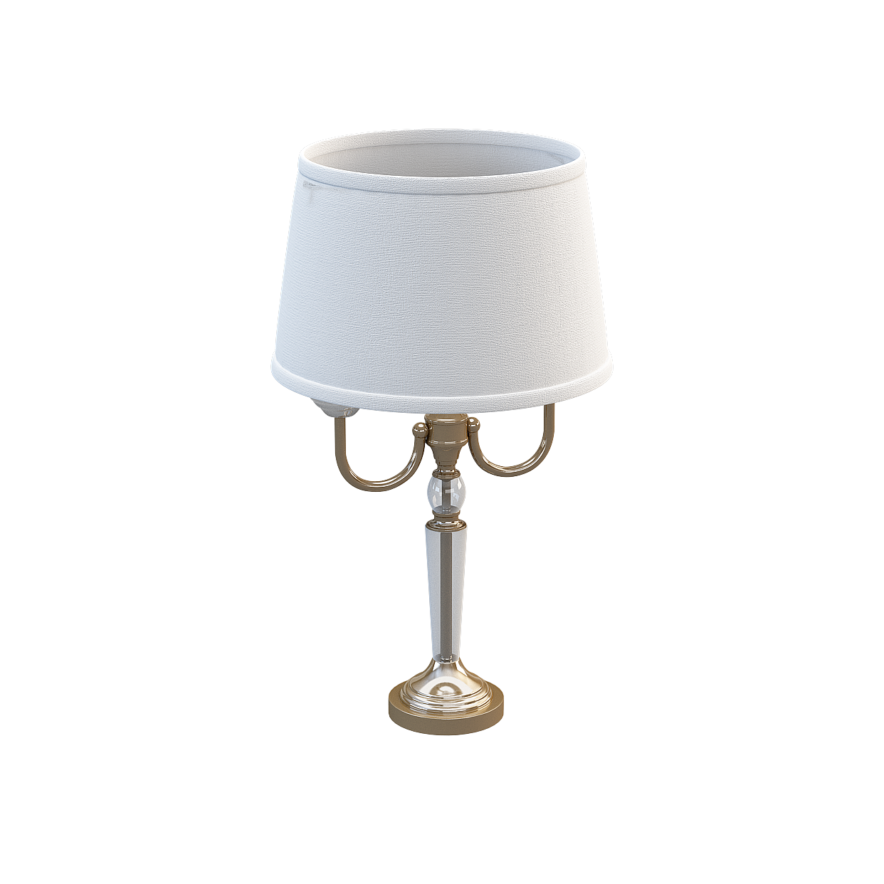 Elegant Low-Poly Table Lamp 3D Model – Vintage Metal Stand