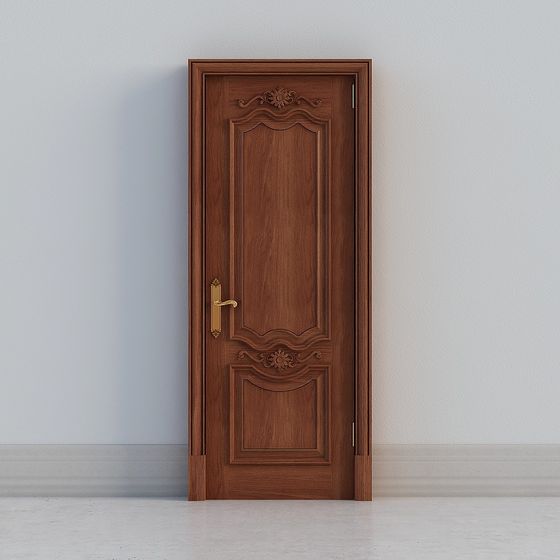 Exquisite 3D Model Wooden Door Design
