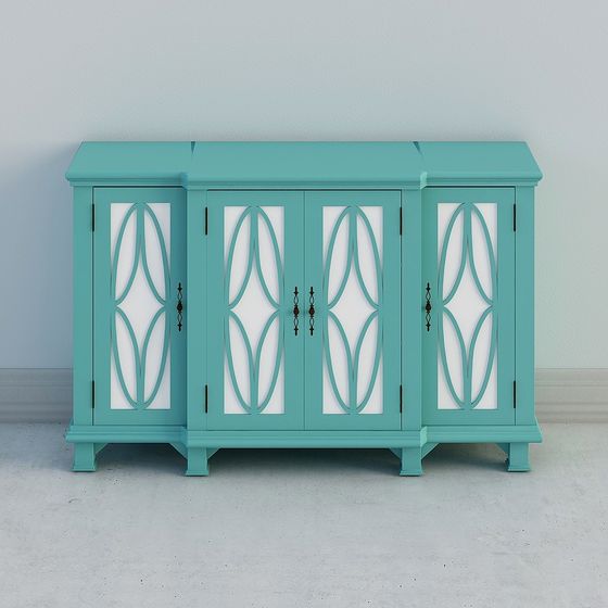 Tropical Turquoise Cabinet 3D model for Modern Interiors