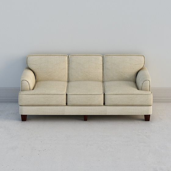 Chic 3D Sofa Model in Beige for Contemporary Spaces
