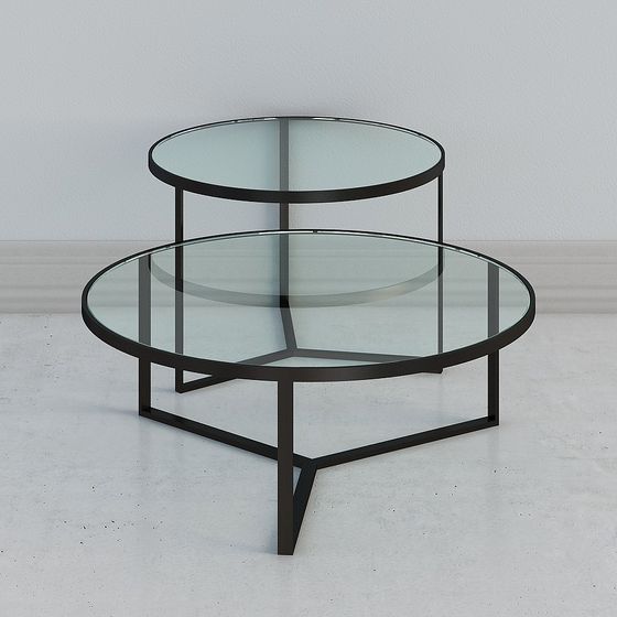 Modern Glass Round Table 3D model