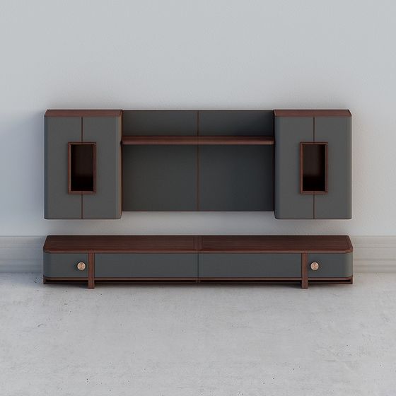 Modern Minimalist 3D TV Cabinet Model