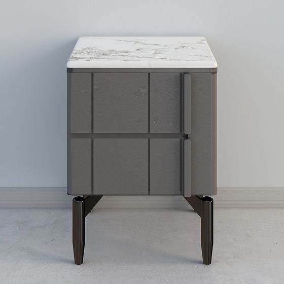Modern Minimalist Marble Side Table 3D model