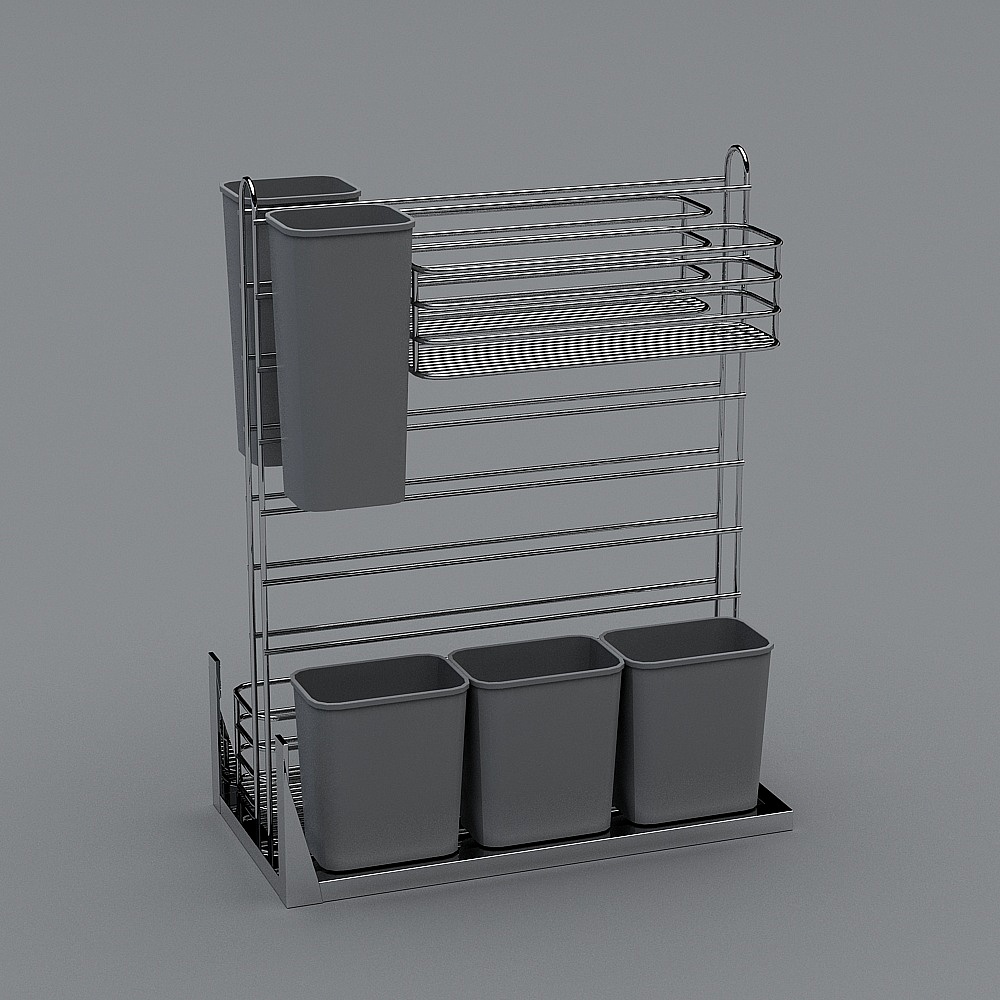 Modern Kitchen Storage Rack 3D model