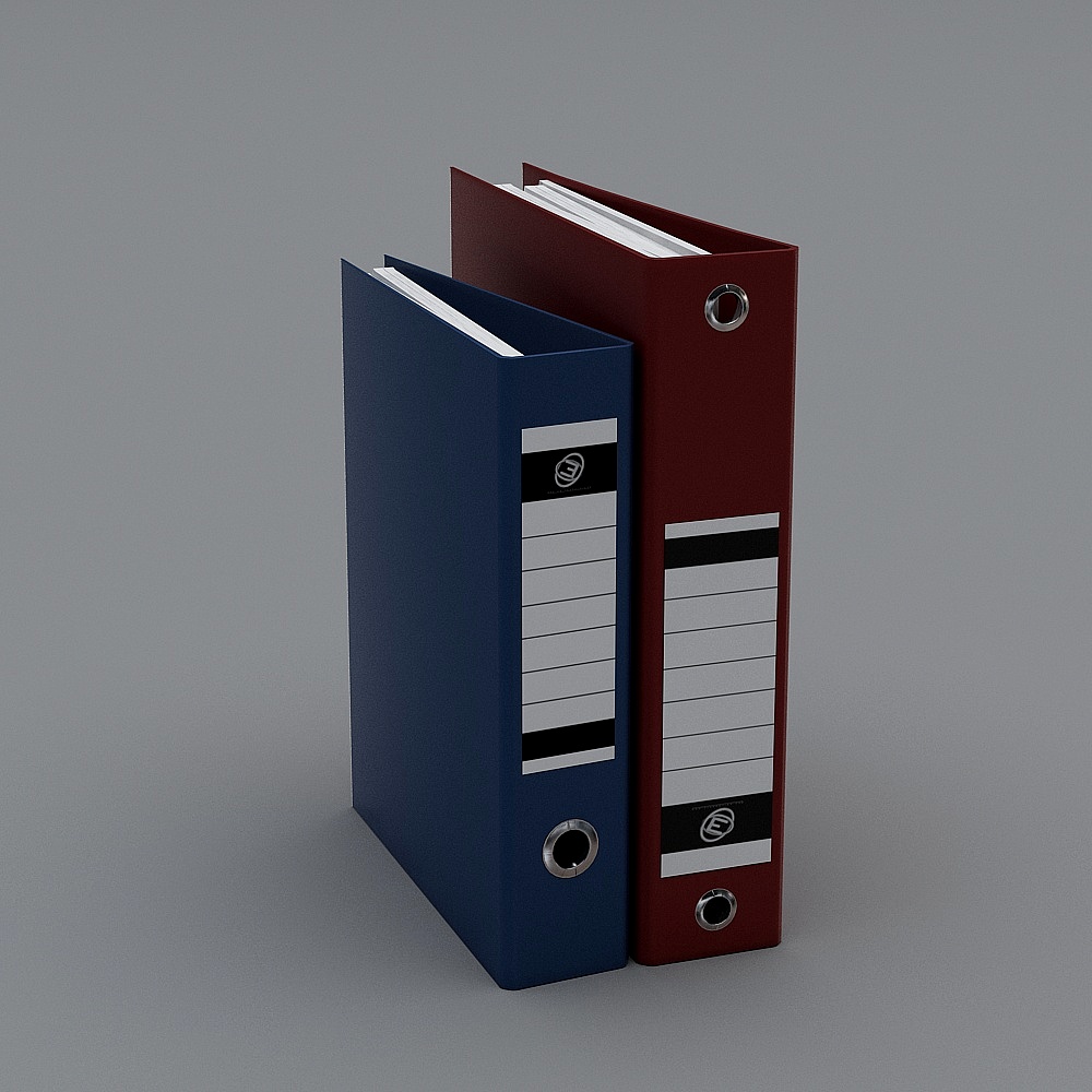Stylish Low-Poly Folder Combination 3D model