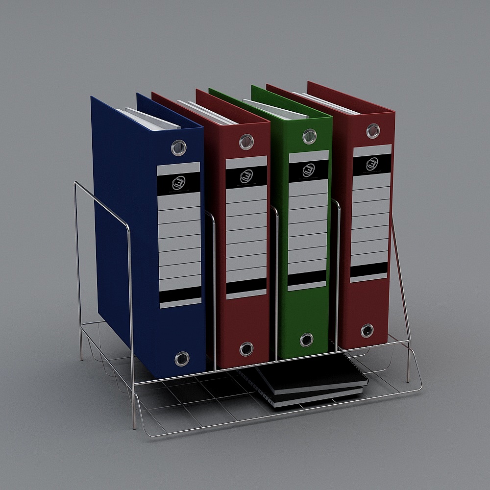 Stylish Low-Polygon File Rack 3D model