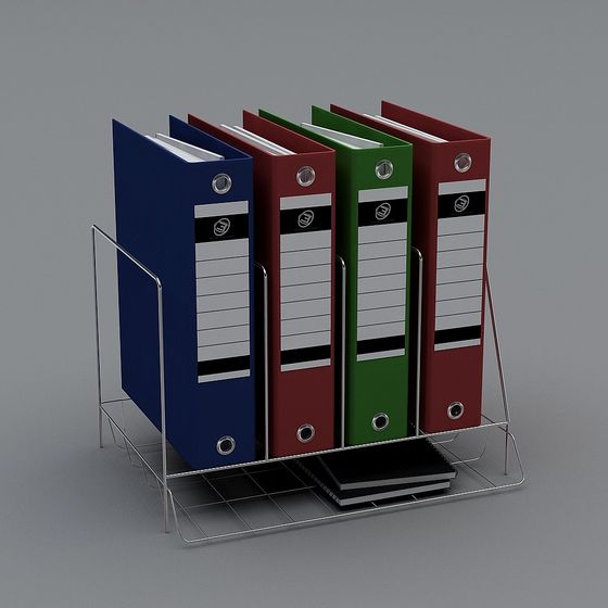 Stylish Low-Polygon File Rack 3D model