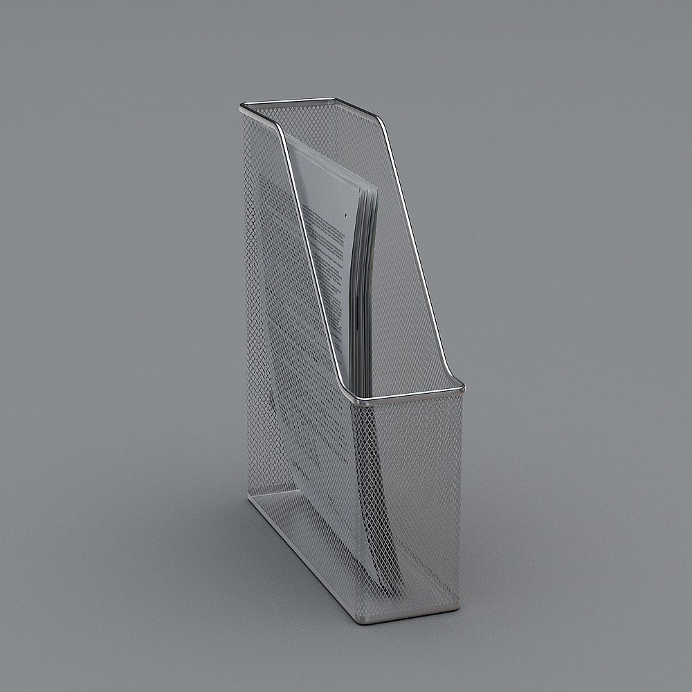 Sleek Metal Magazine Rack 3D model