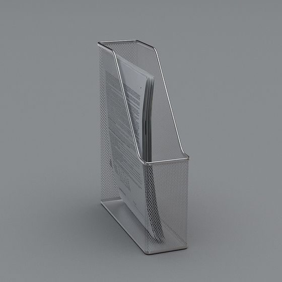 Sleek Metal Magazine Rack 3D model