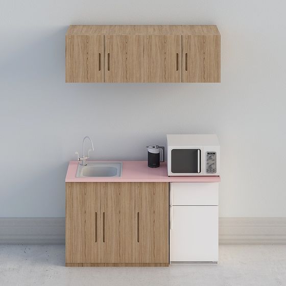 Modern Minimalist Kitchen Cabinet 3D model