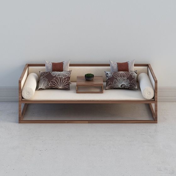 Stylish Low-Polygon Sofa 3D model