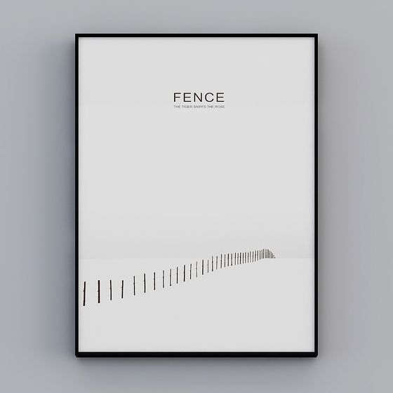 Artistic Minimalist Fence 3D model for Creative Projects