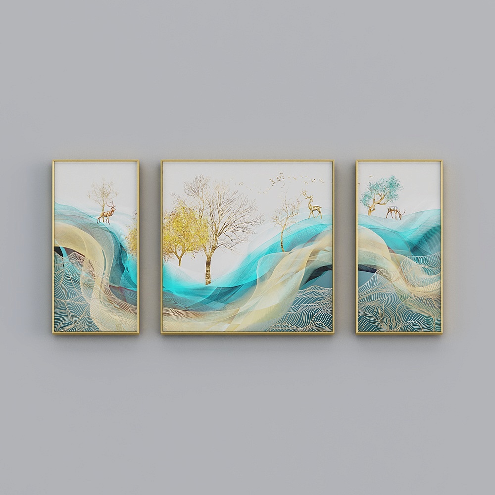 Courtesy full house with painting - light luxury modern - crystal porcelain painting - a deer has you