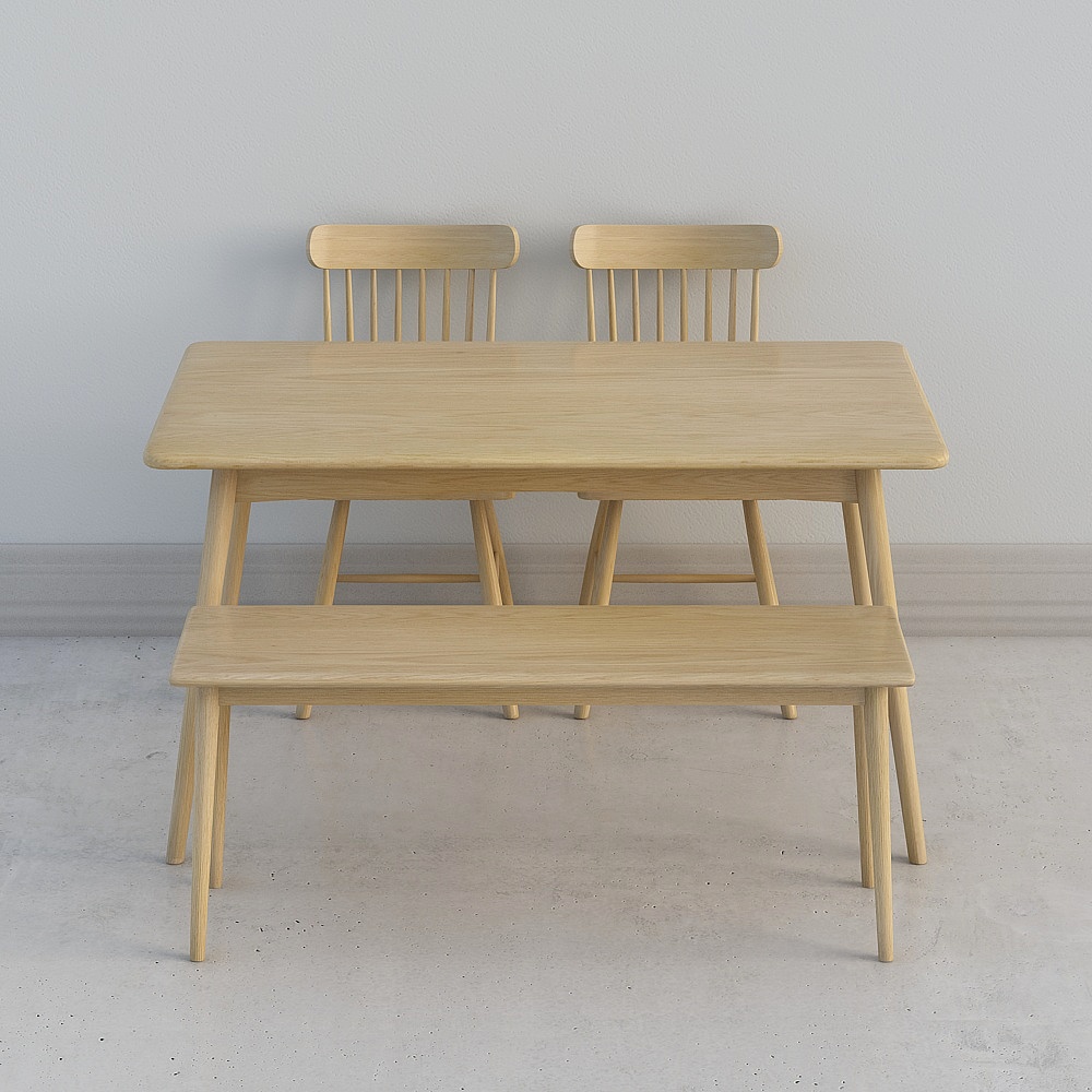 Stark's Table, Windsor Chairs, Air Bench