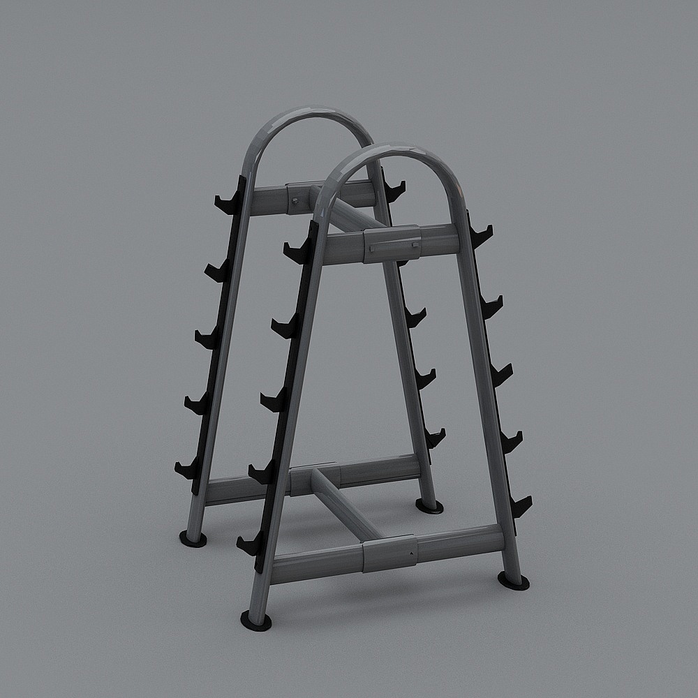 Low Poly Fitness Equipment Rack 3D model