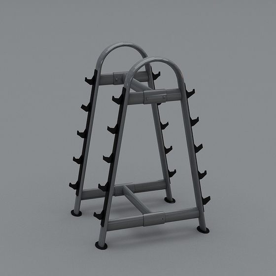 Low Poly Fitness Equipment Rack 3D model