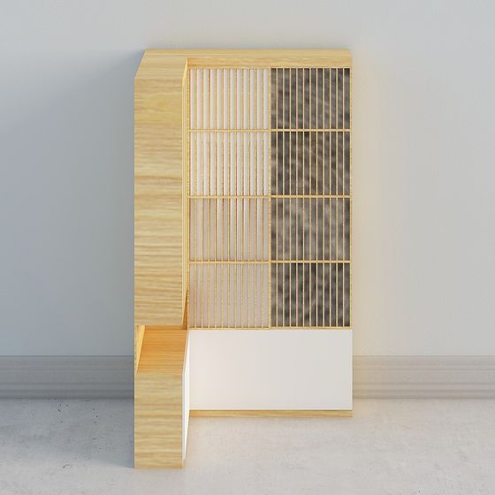 Minimalist Wooden Screen 3D model