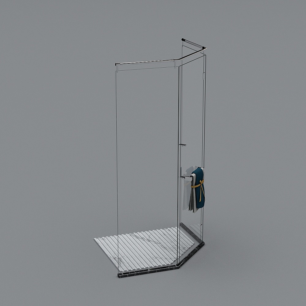 Elegant Glass Display Rack 3D model