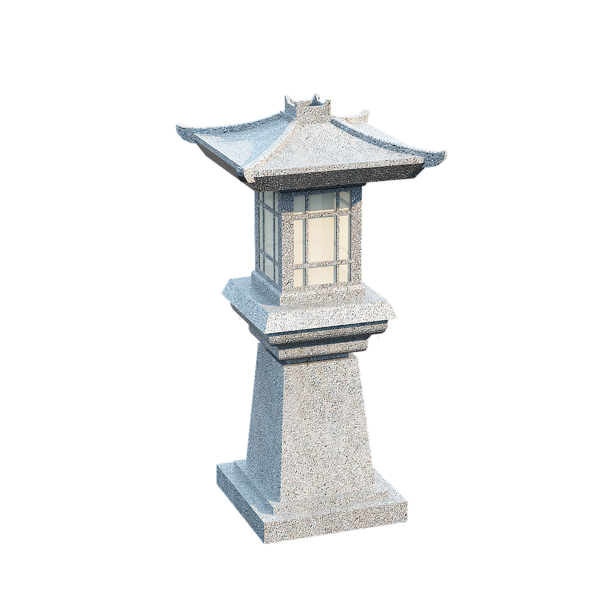Traditional Stone Lantern 3D Model – Low Poly Stone Design