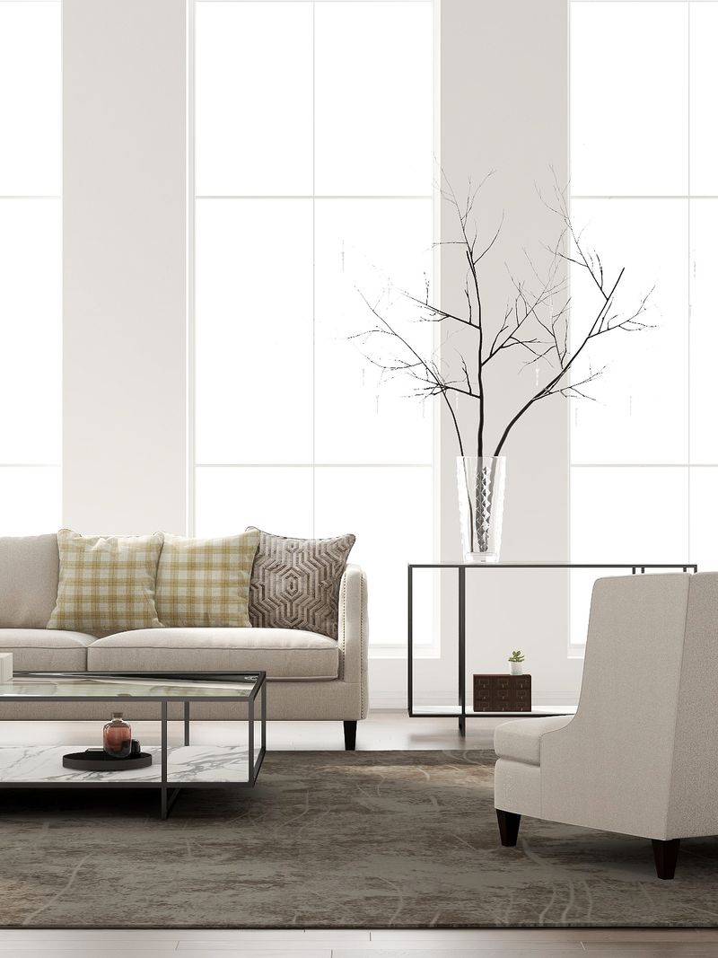 Modern Minimalist Creamy Living Room