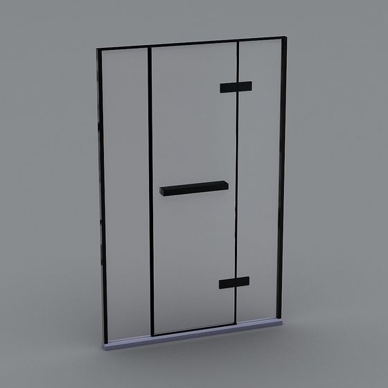 Sleek Glass Door 3D model for Modern Spaces