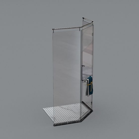 Contemporary Glass Shower Room 3D model