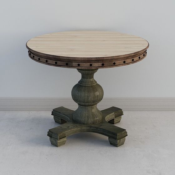 Vintage Round Table 3D model for Modern Designs