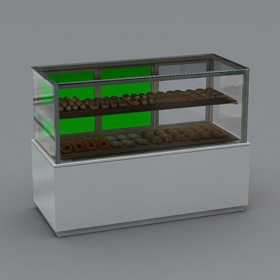 Low-Poly Bread Display Cabinet 3D model