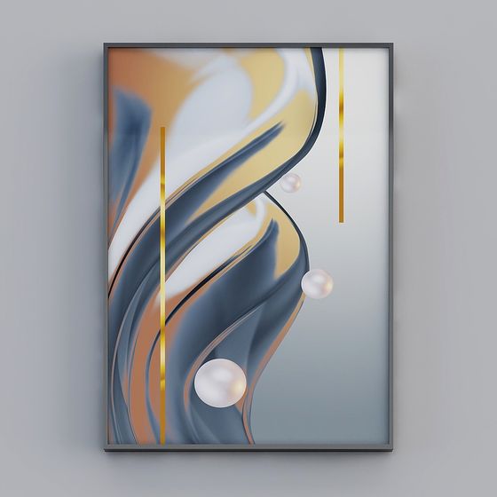 Luminous Abstract Art Frame 3D model