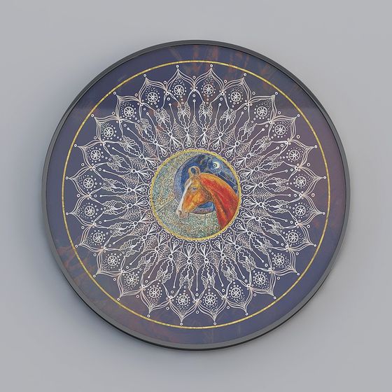 Mandala Horse Plate 3D model for Creative Projects