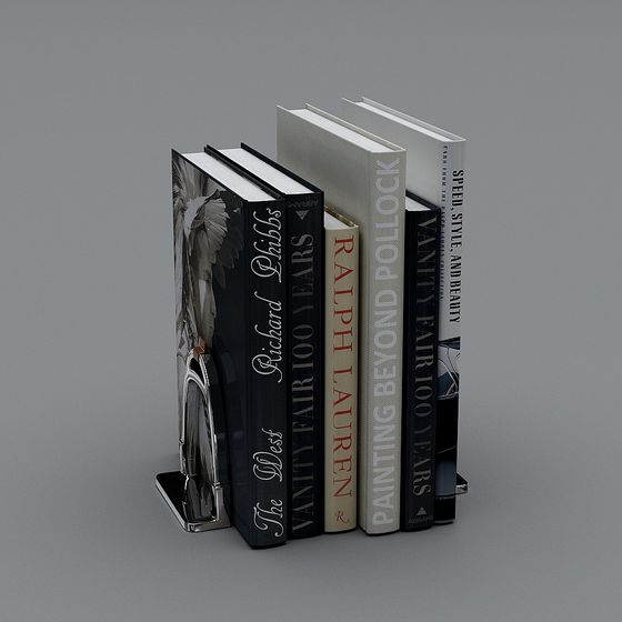 Elegant Low-Poly Bookshelf 3D model
