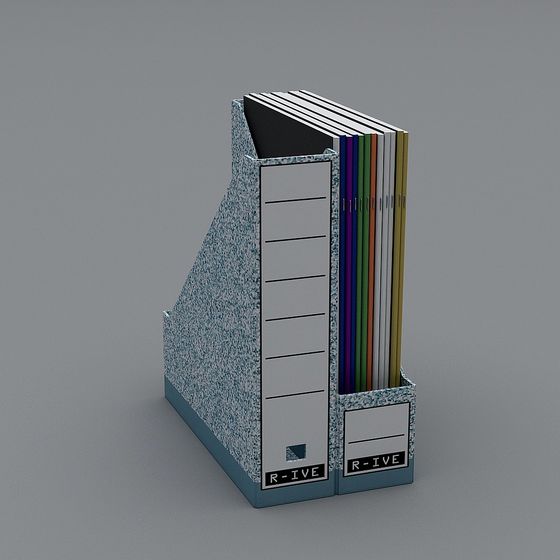 Stylish Low-Poly Folder Storage Rack 3D model