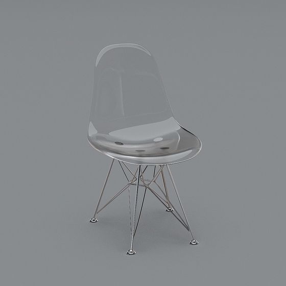 Transparent Plastic Chair 3D Model