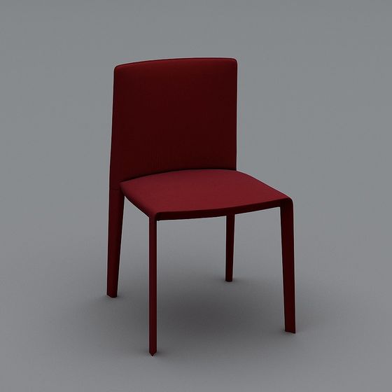 Elegant Low-Poly Red Chair 3D model