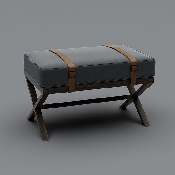 X-Leg Stool 3D Model for Modern and Vintage Styles